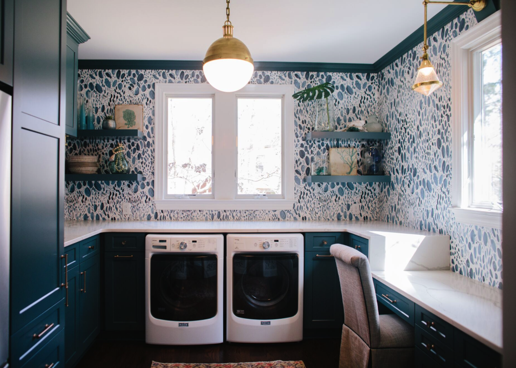 funky laundry room wallpaper choices