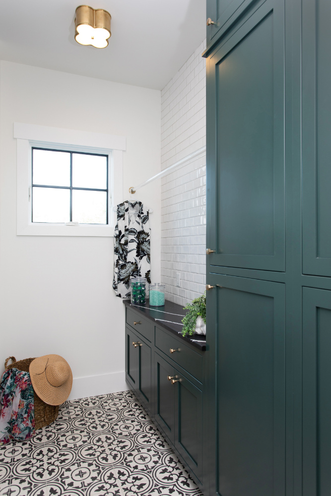 Laundry Room Mud Room Green Cabinetry Gathered Interior Design